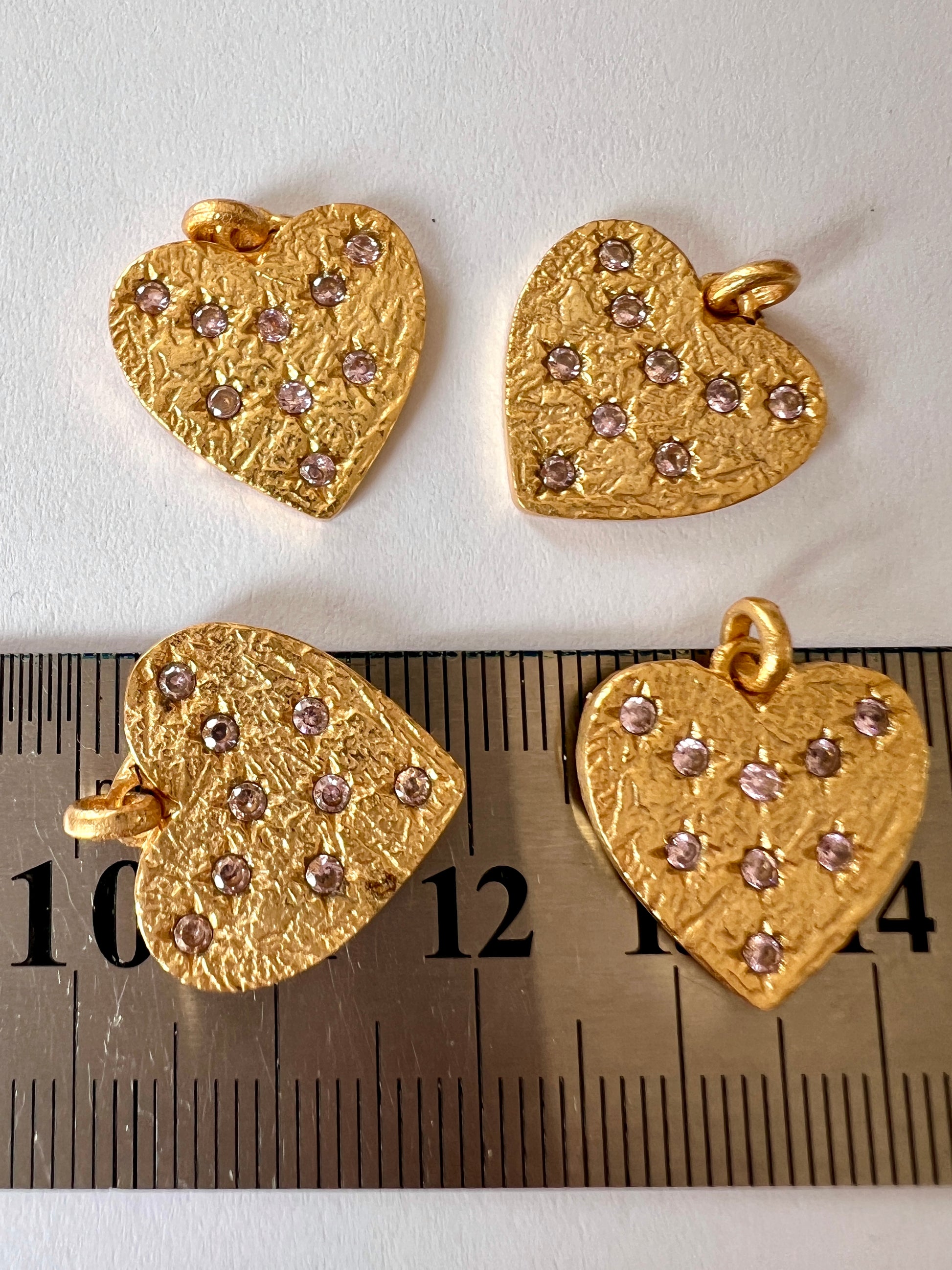 Médaille Indienne Coeur et zircons roses