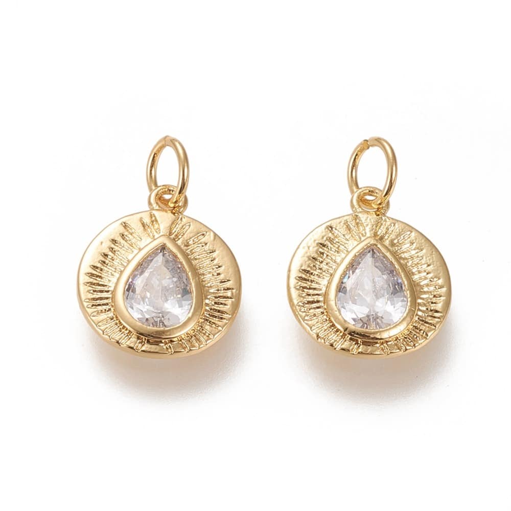 Médaille Or Goutte Zircon