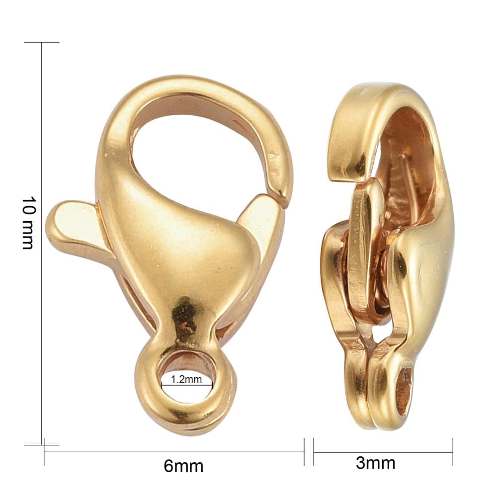 Mousqueton Doré Inox 10x6mm 1