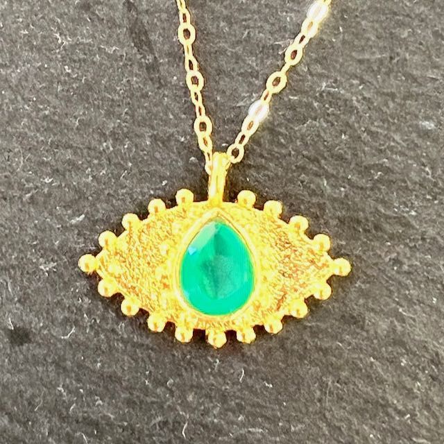 Nouveau Talisman Oeil Onyx Vert
