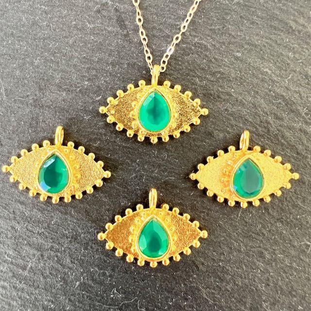 Nouveau Talisman Oeil Onyx Vert 1