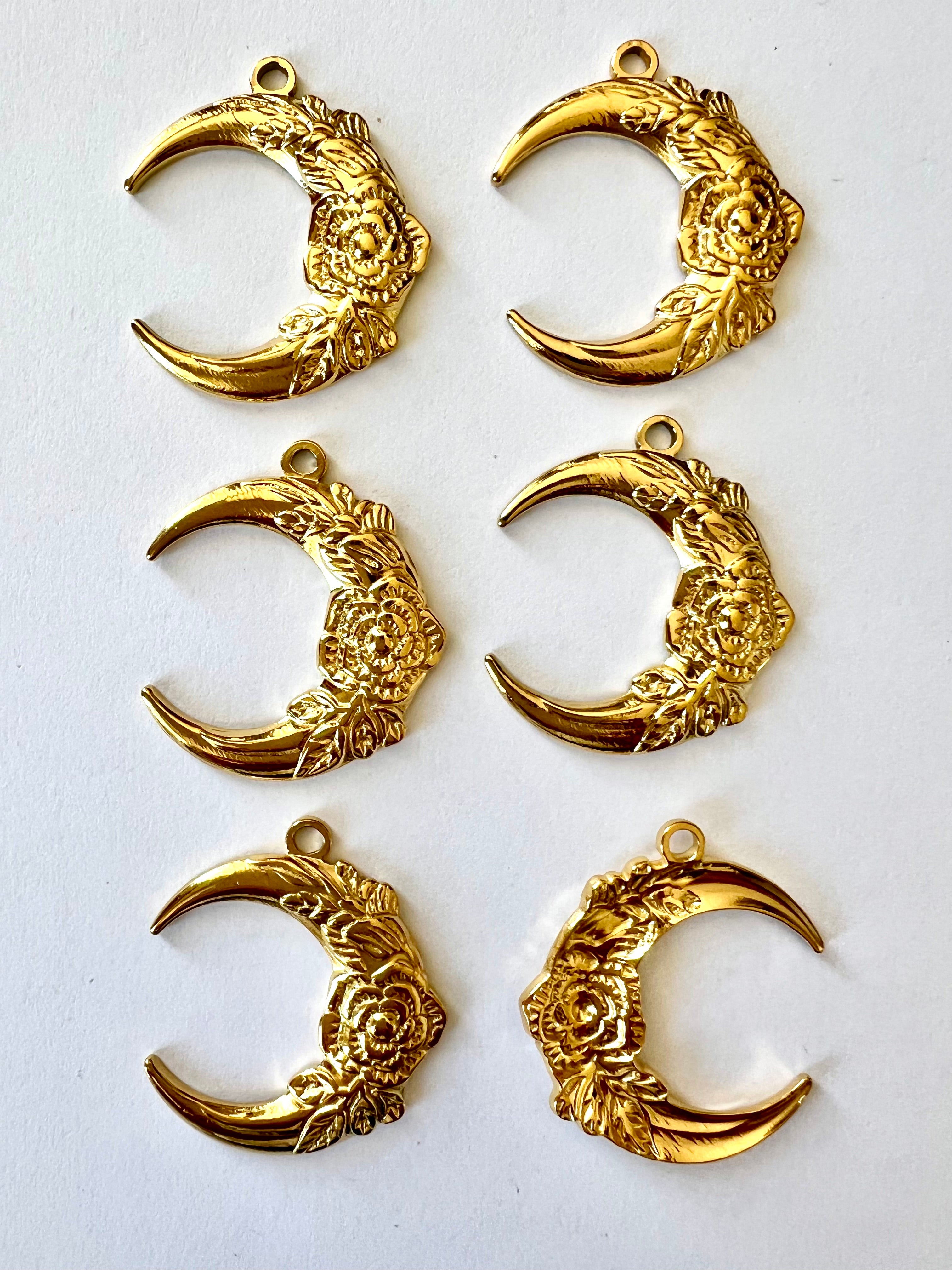 Pendentif Lune 30mm en acier inoxydable
