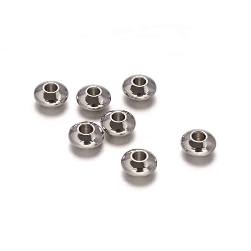 Perle Acier Intercalaire 6x3mm X3 1