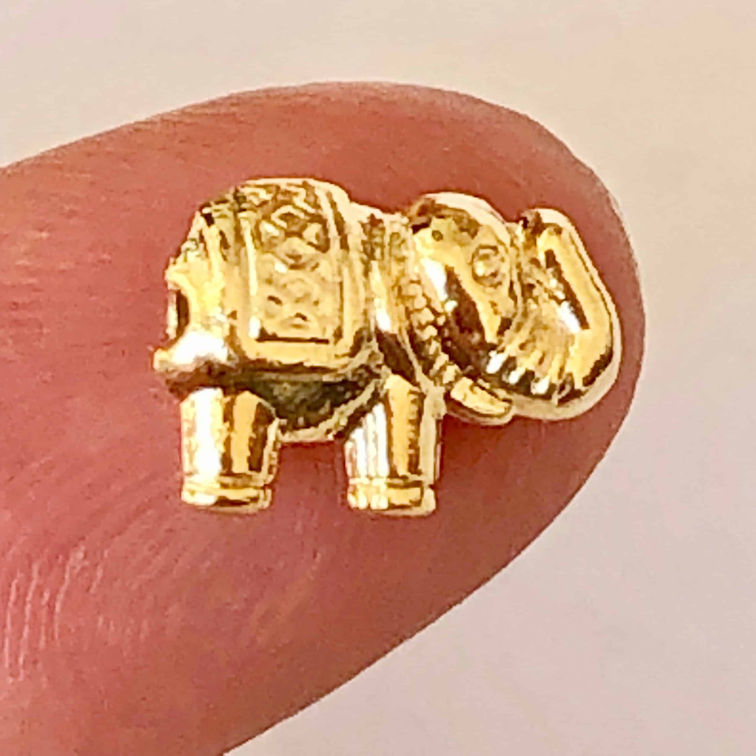 Perle Eléphant laiton Or 24K 1