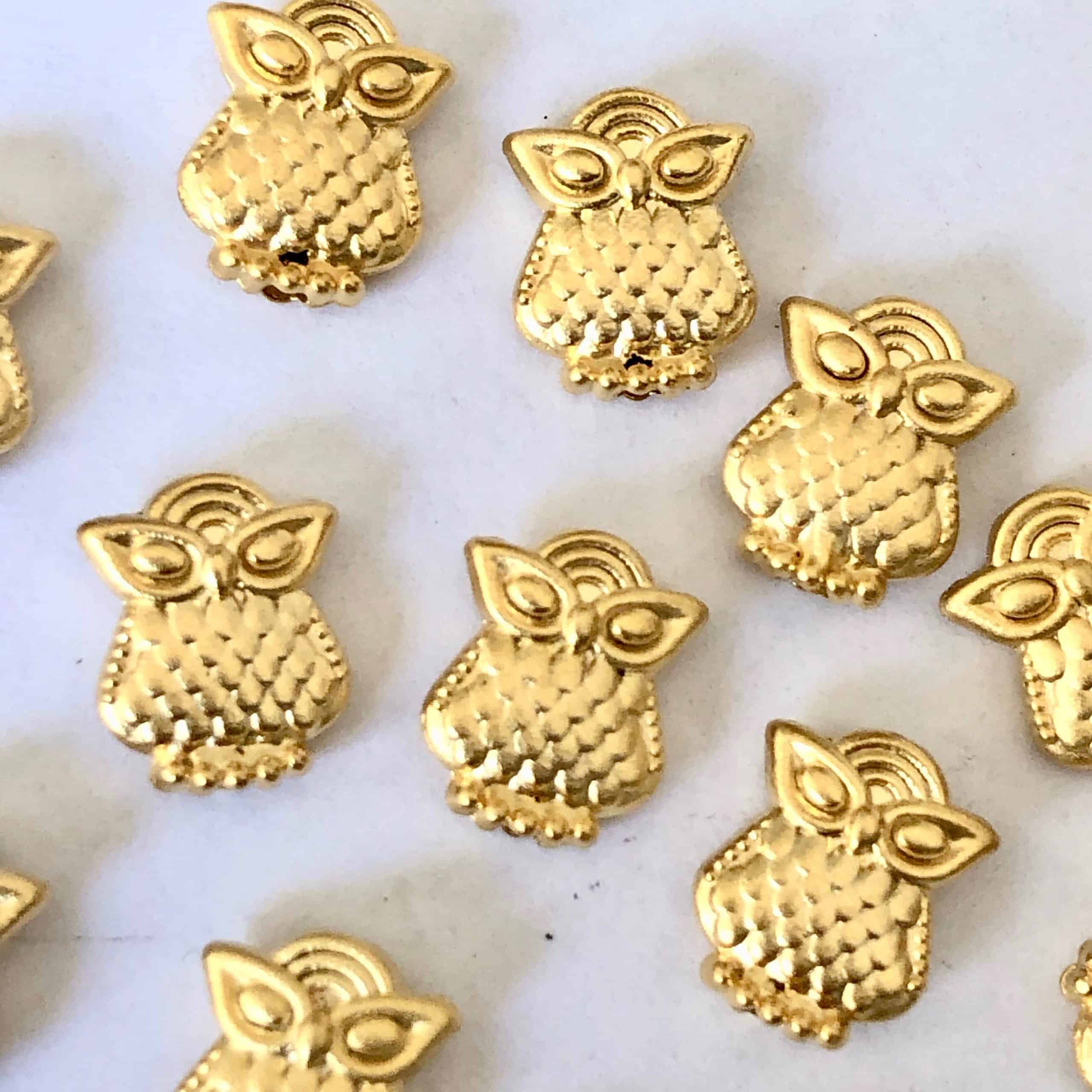 Perle Hibou Laiton Or 24K