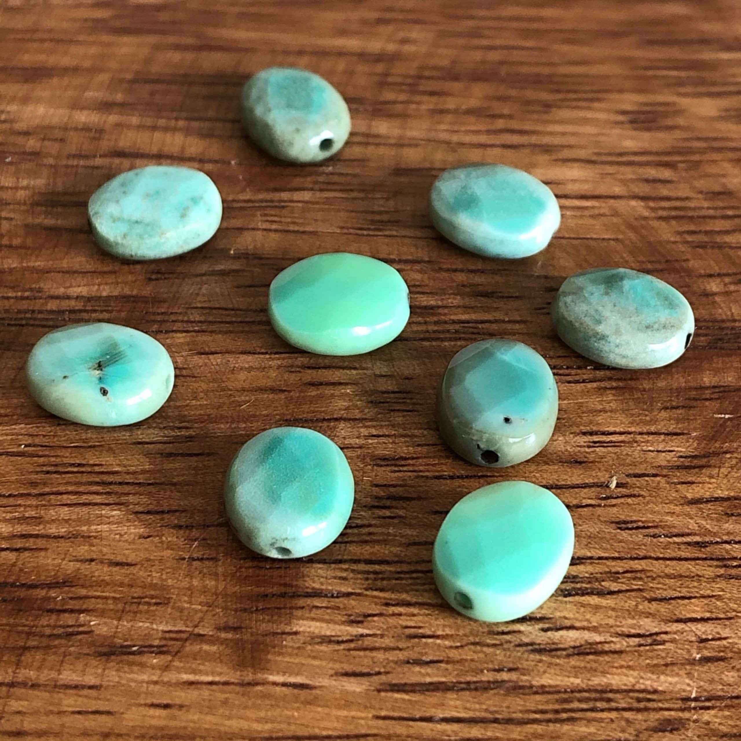 Perle en Agate Green Grass 10x8mm