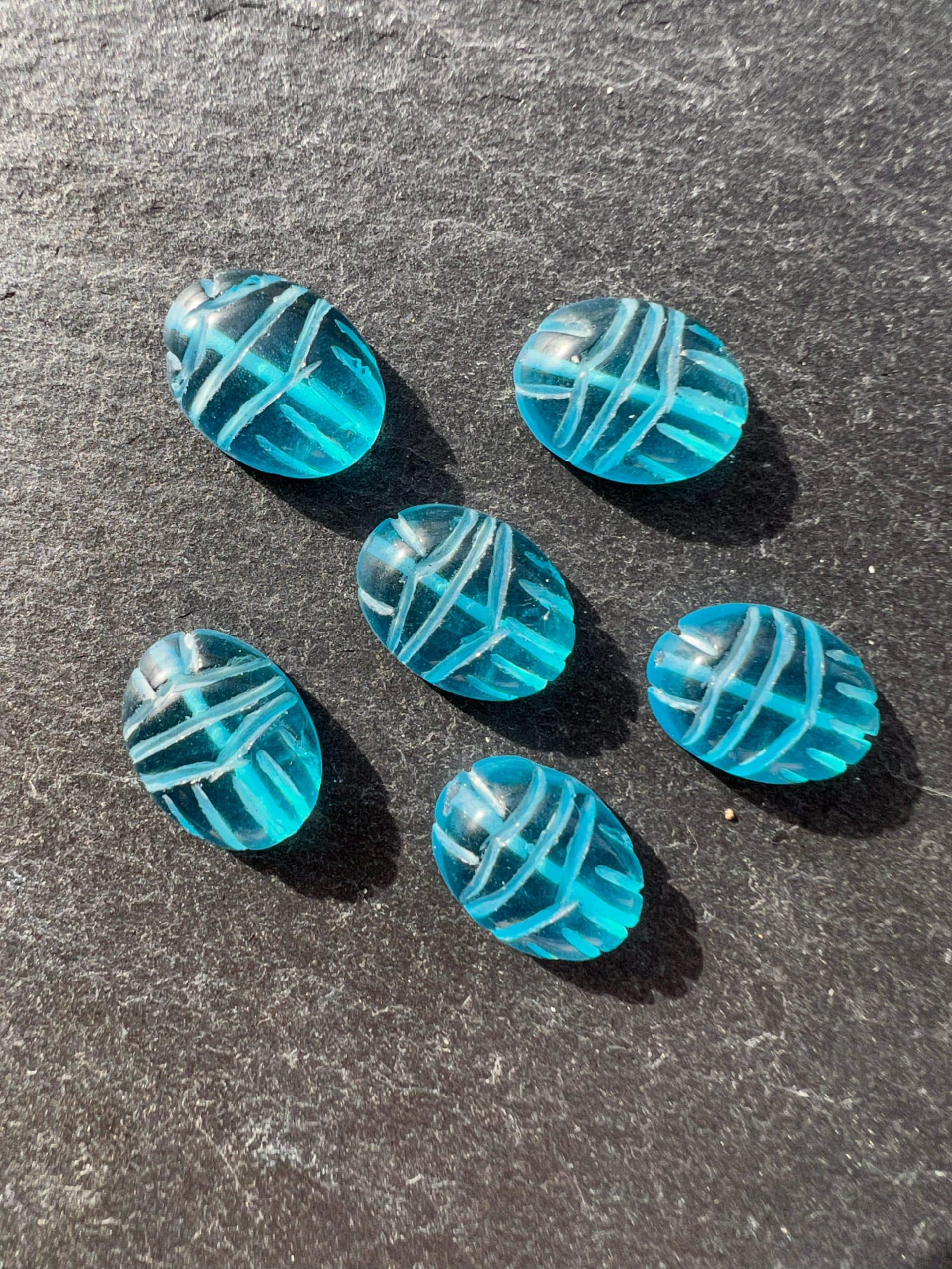 Perle scarabée quartz bleu
