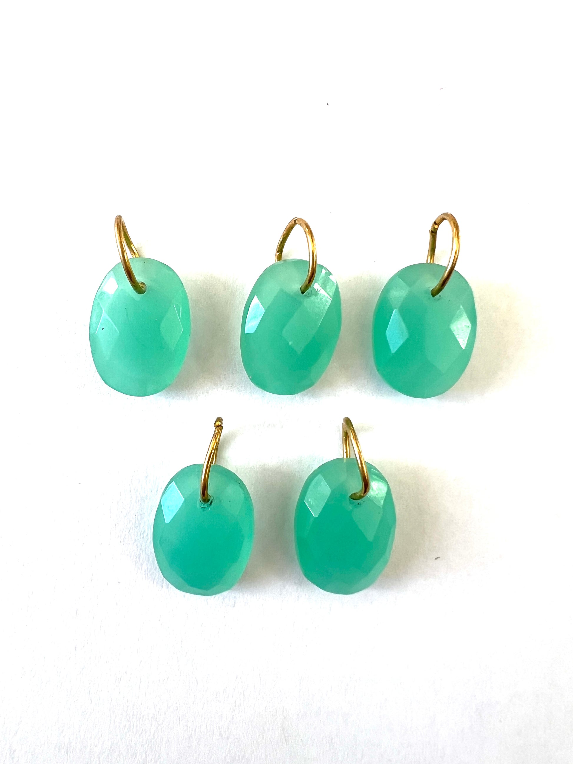 Petit Pendentif Ovale Facetté vert