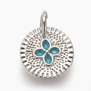 Petite Médaille argent Trèfle Turquoise