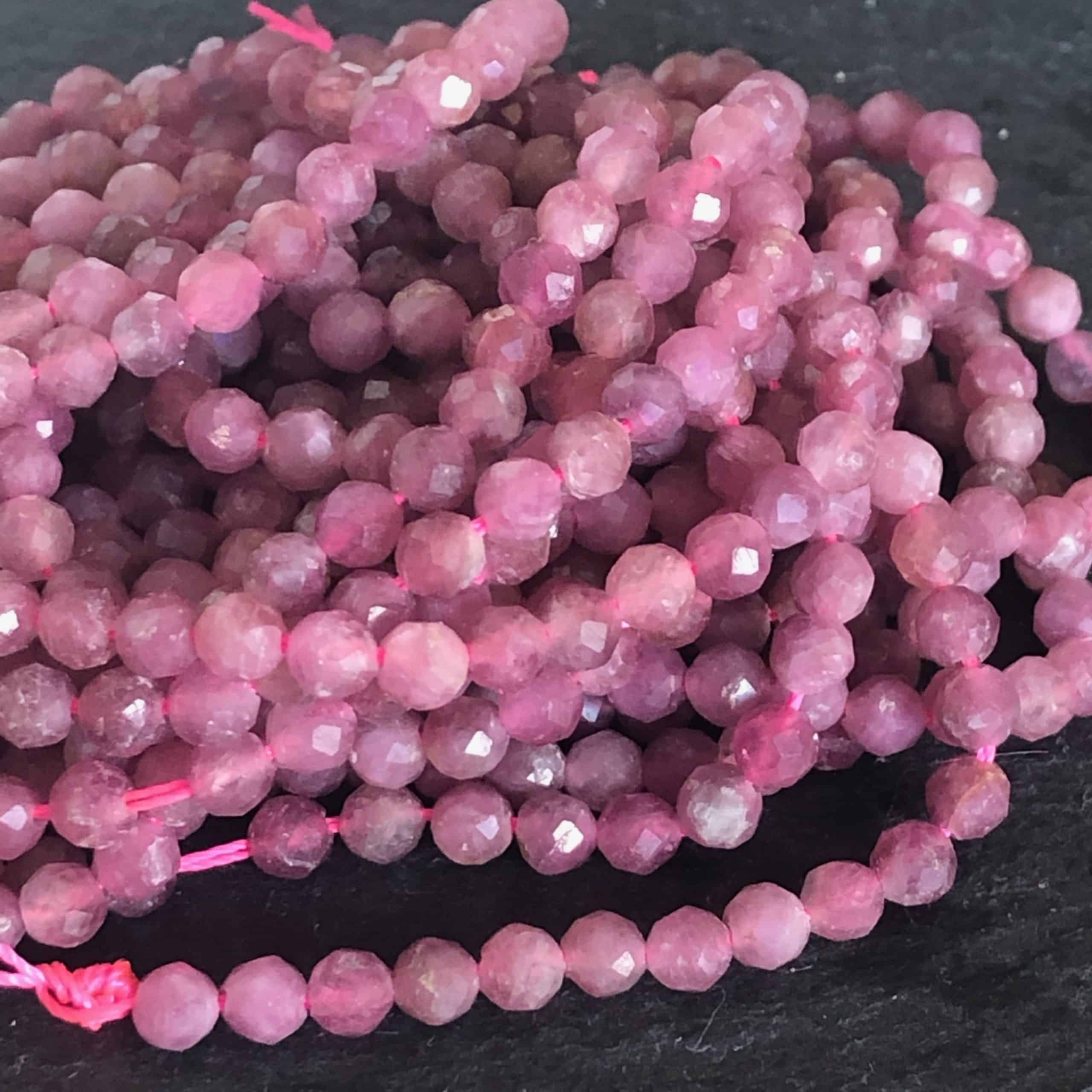 Tourmaline Rose Facettée 4mm