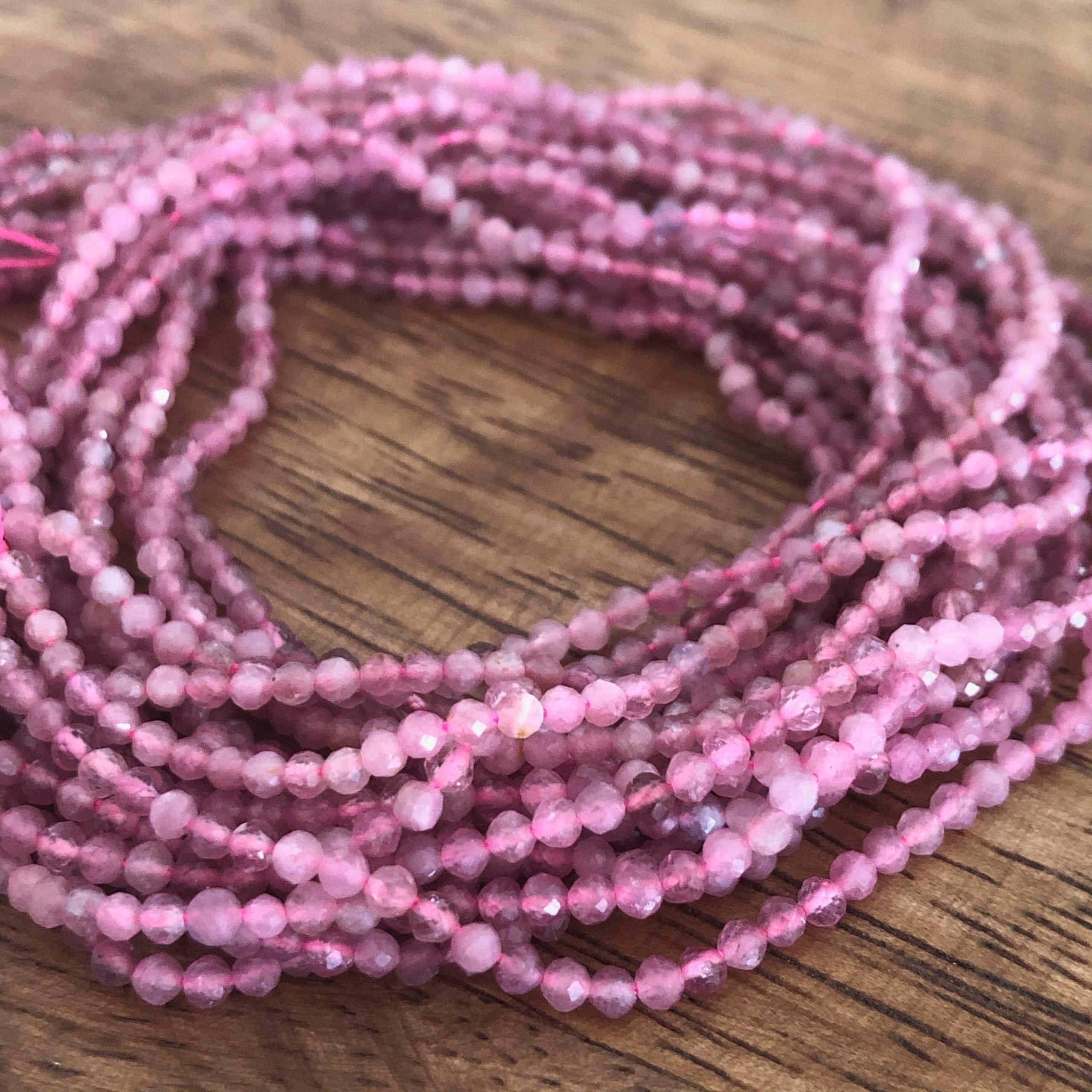 Tourmaline Rose facettée 2mm