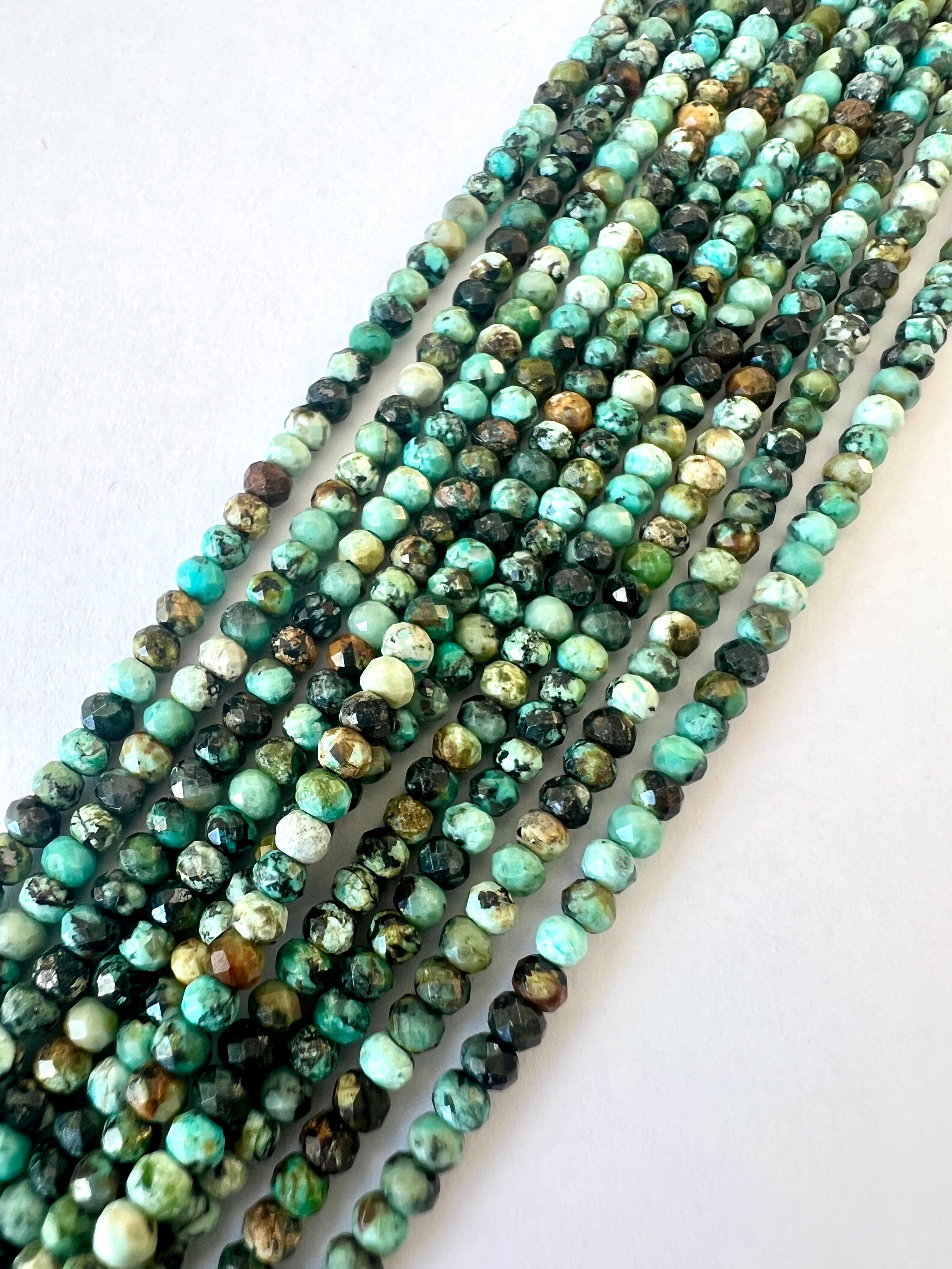 Turquoise Africaine Facettée Rondelle 3mm
