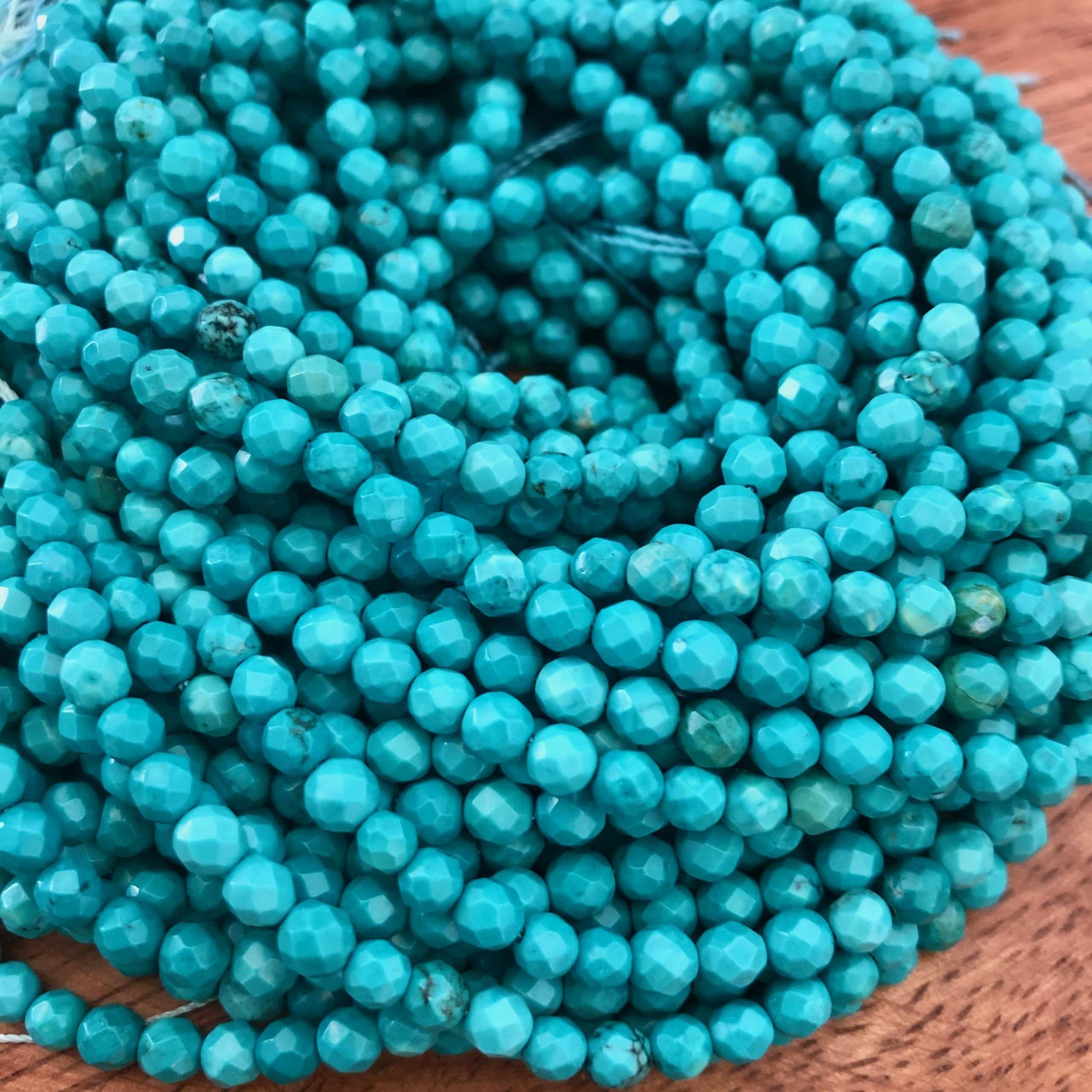 Turquoise Teintée à Facettes 4mm