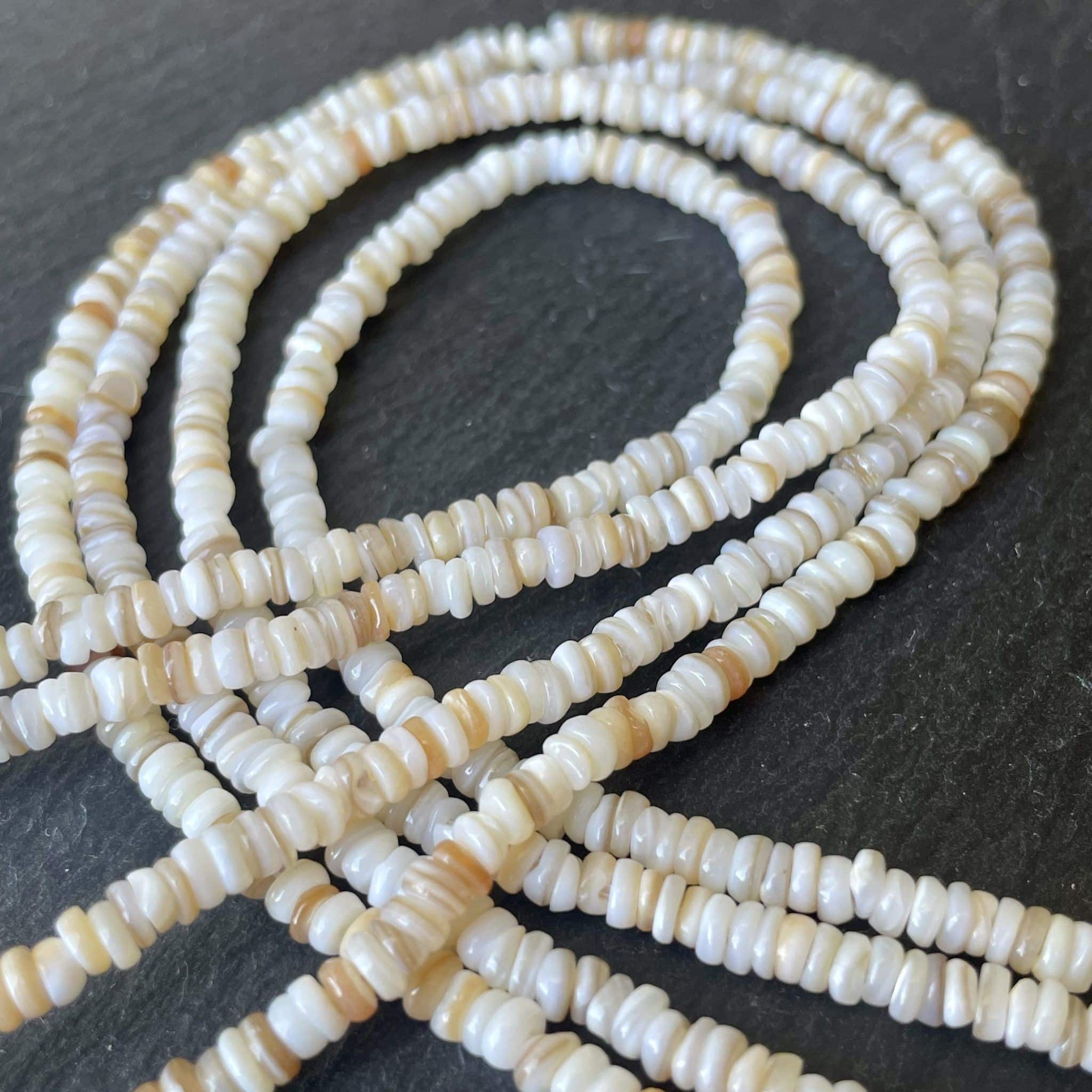 Heishi coquillage blanc