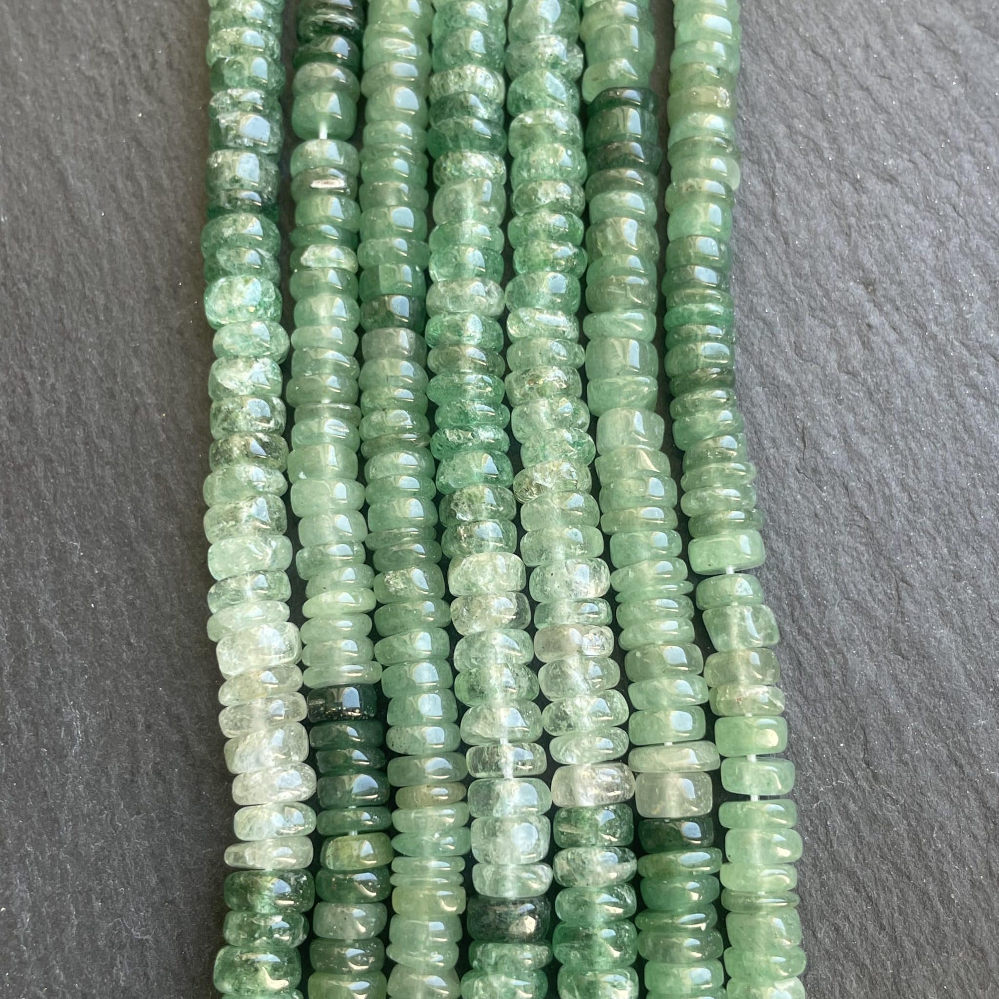 Heishi Quartz-Fraise Vert 5-6mm