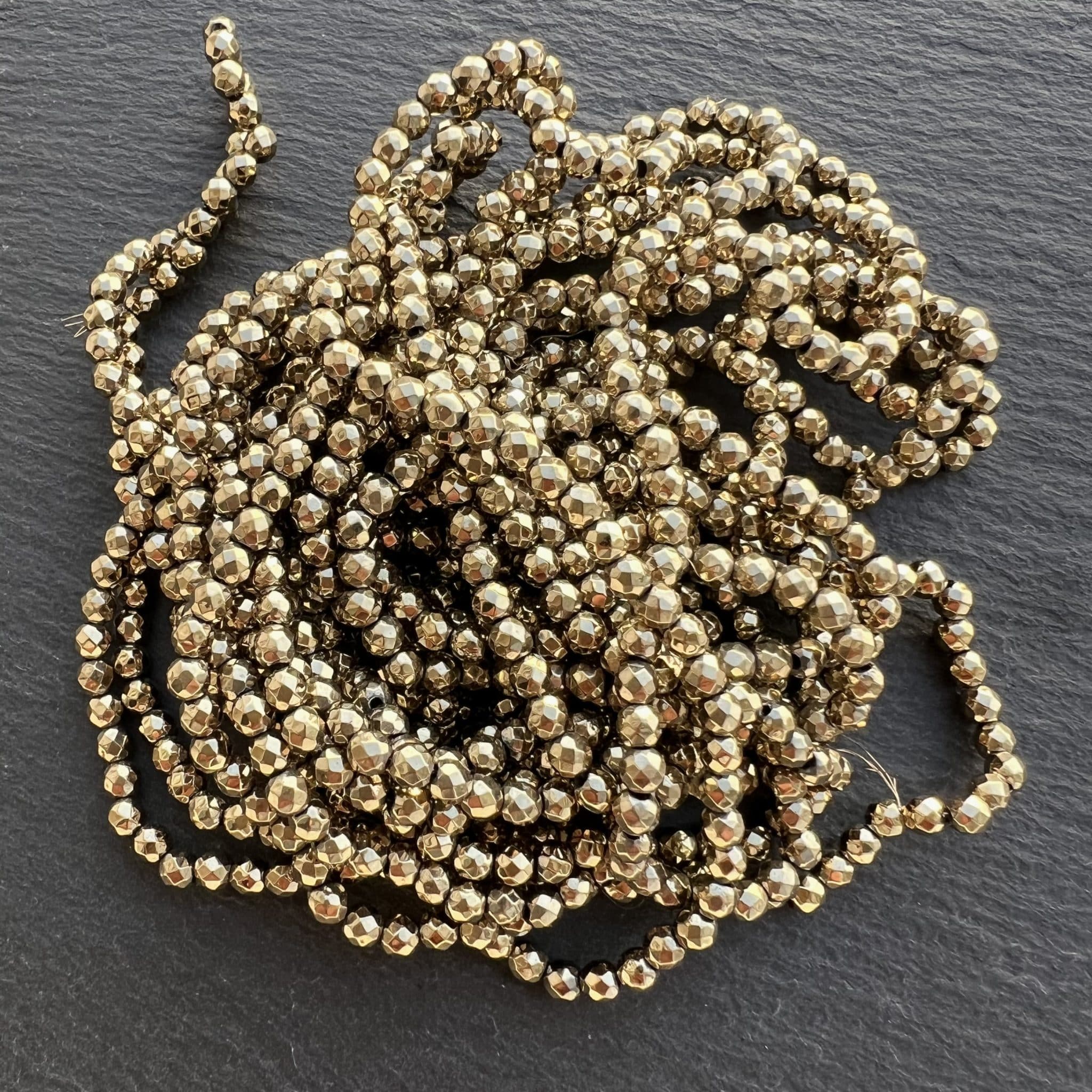 Hématite Dorée Facettée 4mm