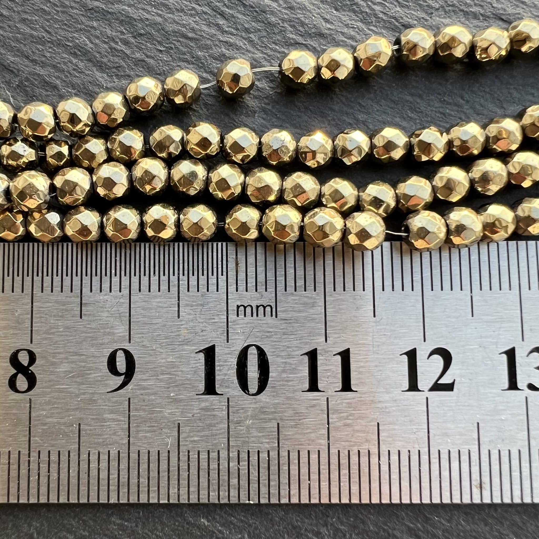 Hématite Dorée Facettée 4mm