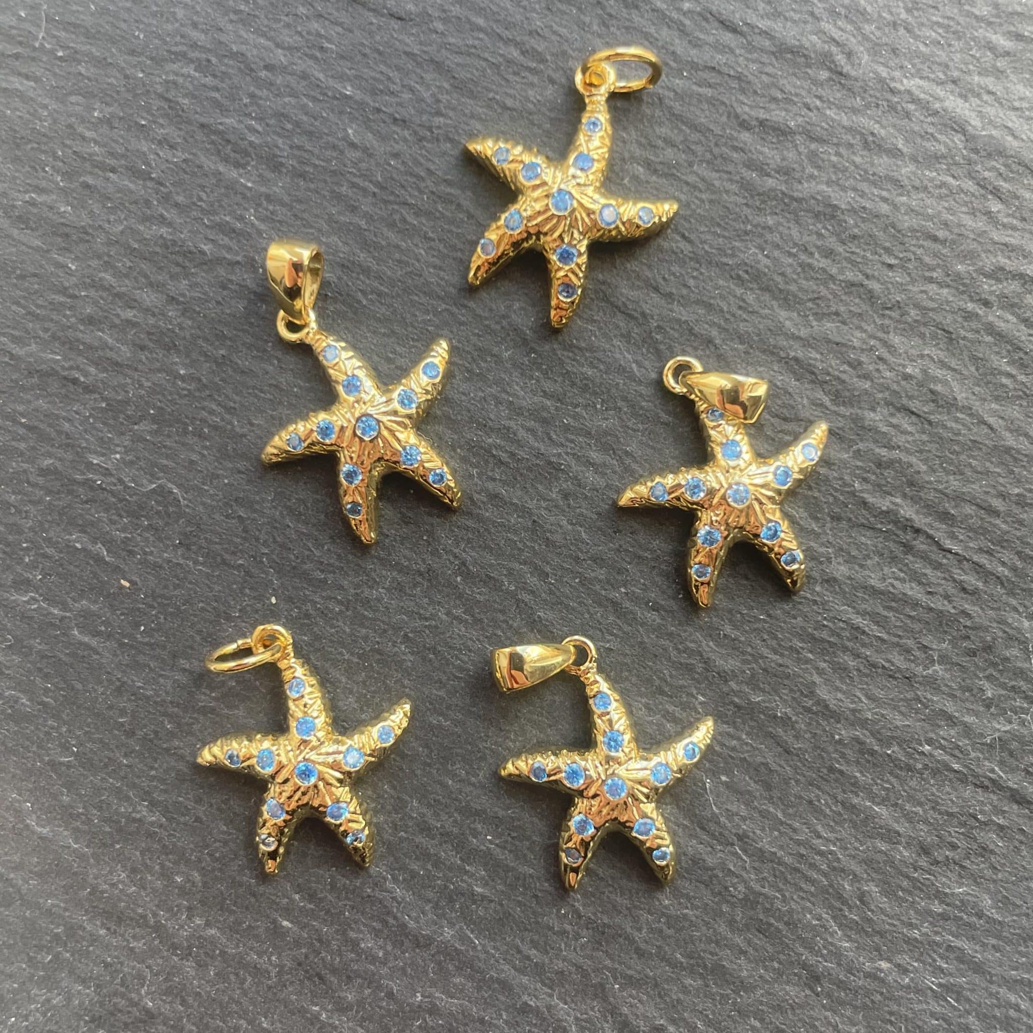 Etoile de Mer Zircons Bleu