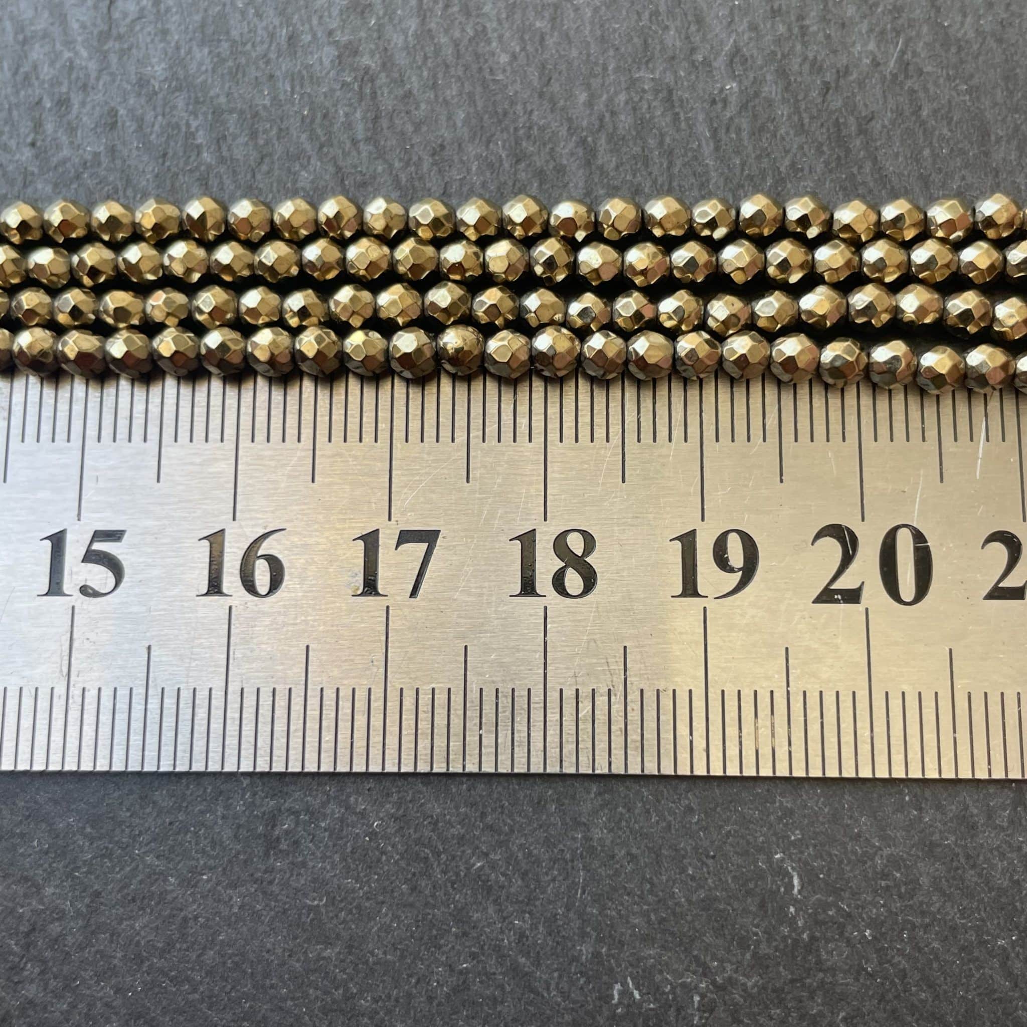 Hématite Dorée Facettée 3-4mm