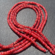 Heishi coquillage rouge